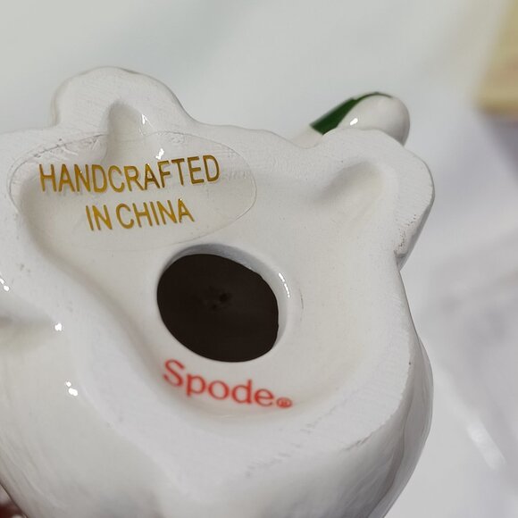 SPODE Christmas Tree Ceramic Ornament Puppy Dog With Stocking In Box - Picture 3 of 9